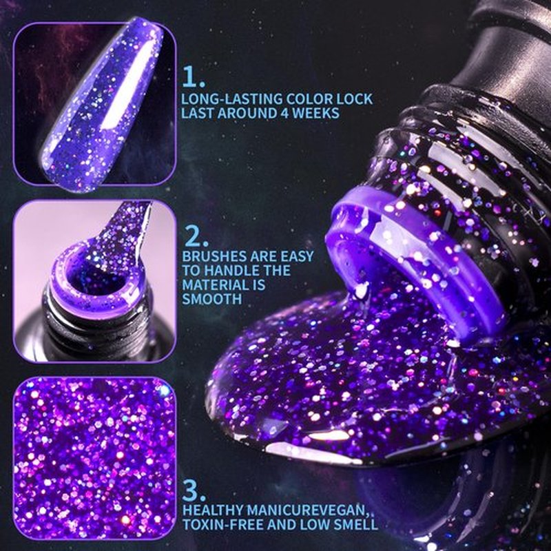Clara Colors Gel Nail Polish,40 Colors Purple Green Pink Blue Black UV Gel Nail Polish Set and Base Top Coat with UV Light Set Kit , Soak off Gel Polish Nail Art For Women