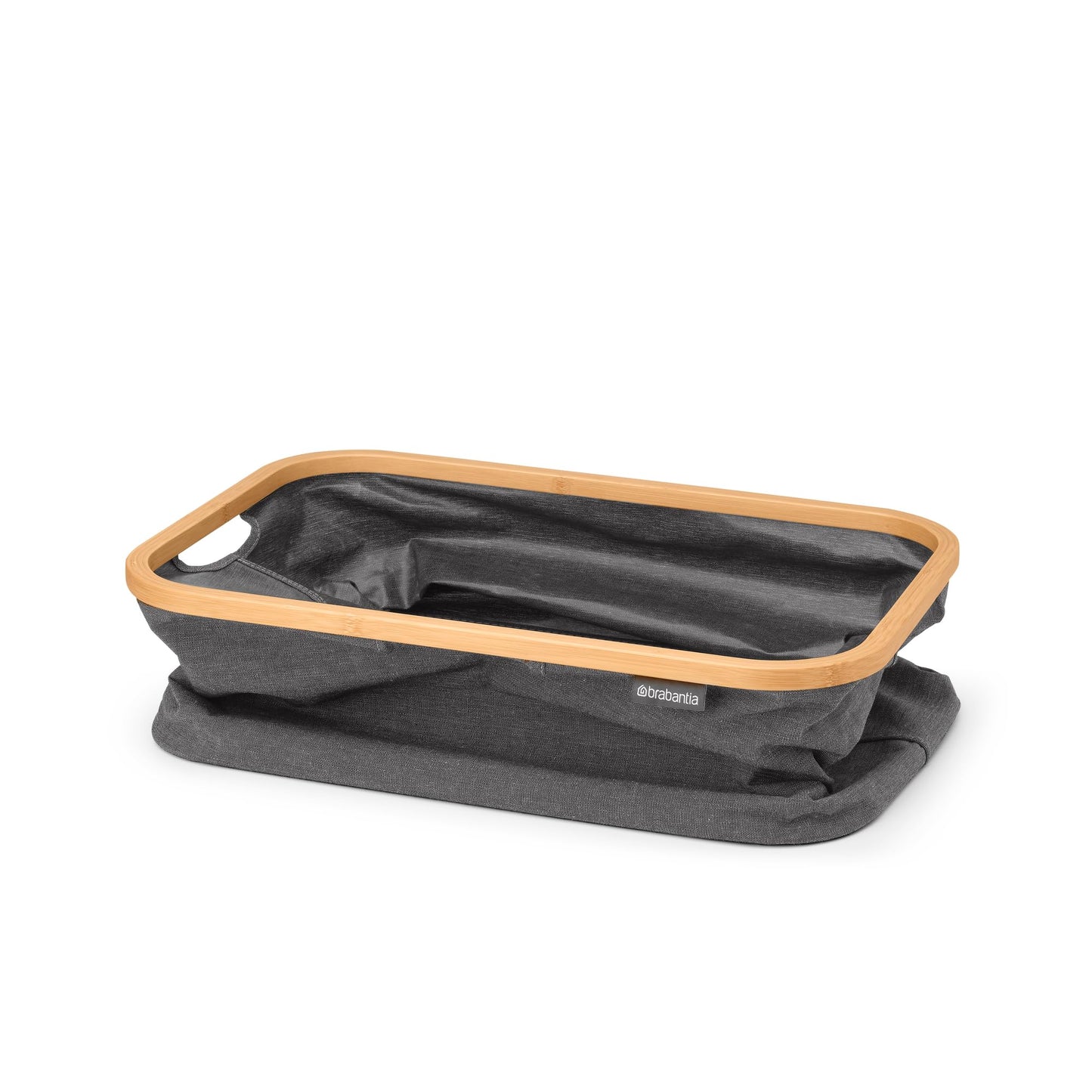 Brabantia - Foldable Laundry Basket 10.6 Gal - Water Resistant Hamper for Wet & Dry Laundry - Storage Basket for Clothes & Linen - Bamboo Rim for Easy Grip - Garment Washing - Pepper Black