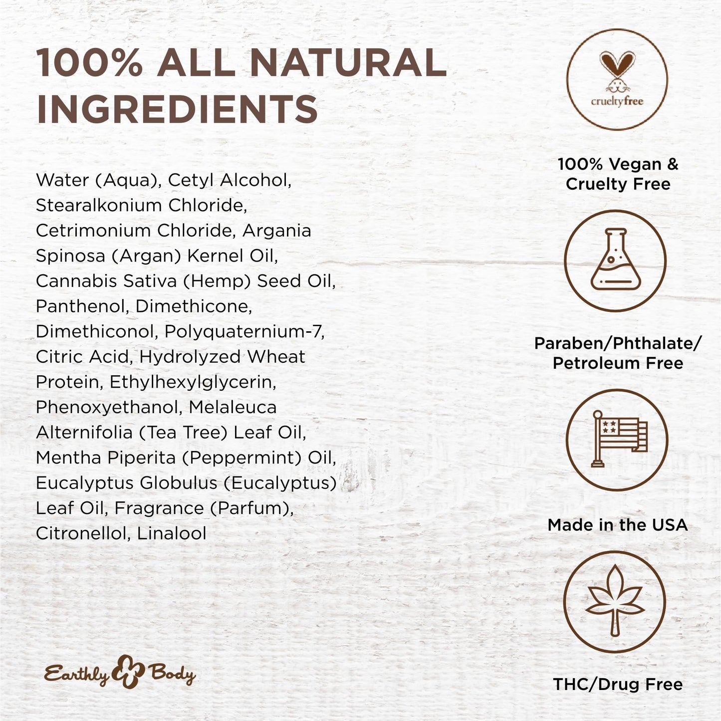 Earthly Body Miracle Oil Tea Tree Conditioner, 16 oz. - Detangles, Tames Frizz & Nourishes Roots - Tea Tree, Hemp Seed, Argan & Eucalyptus Oils - 100% Vegan, Cruelty Free