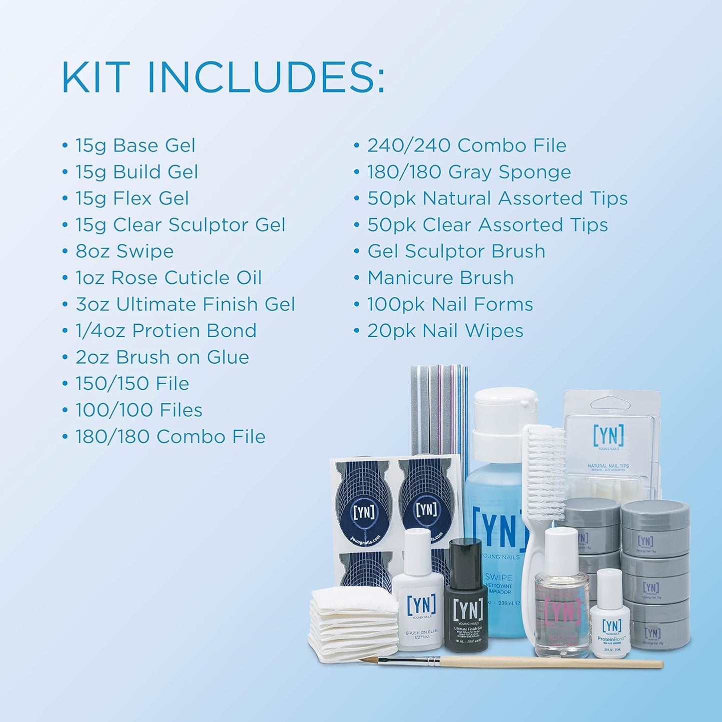 Young Nails Professional Kits & Accessories for Home Nail Kit, Starter Kit, Beginners, and/or Nail Professionals
