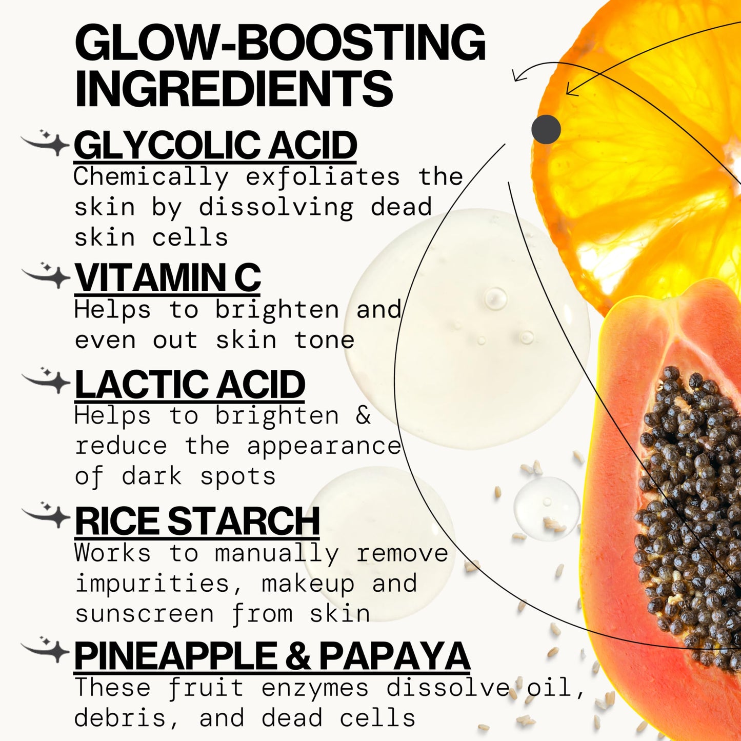 Pacifica Glow Baby Exfoliating Face Scrub, Brightening Enzyme Facial Cleanser w/Vitamin C & Glycolic Acid for Radiant Smooth Skin, Unclogs Pores & Removes Dead Skin, Microbead-Free Vegan (4 fl oz)