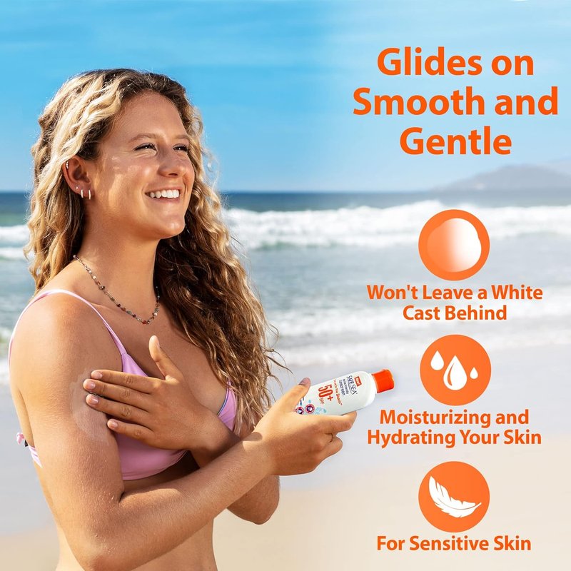 Coral Safe Sunscreen Lotion SPF 50+ - Biodegradable & Water Resistant | 4 oz for Sensitive Skin | Jellyfish & Sea Lice Protection