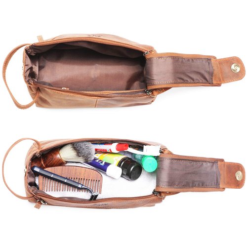 Rustic Town Unisex-Adult's Mens Toiletry Bags, Brown, M