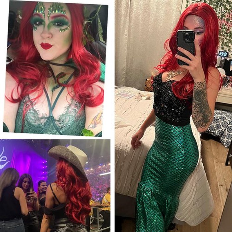 RightOn Red Wig Long Wavy Wig Charming Full Synthetic Wigs for Women Natural Curly Wig Long Wig Wine Red Wigs with Wig Cap