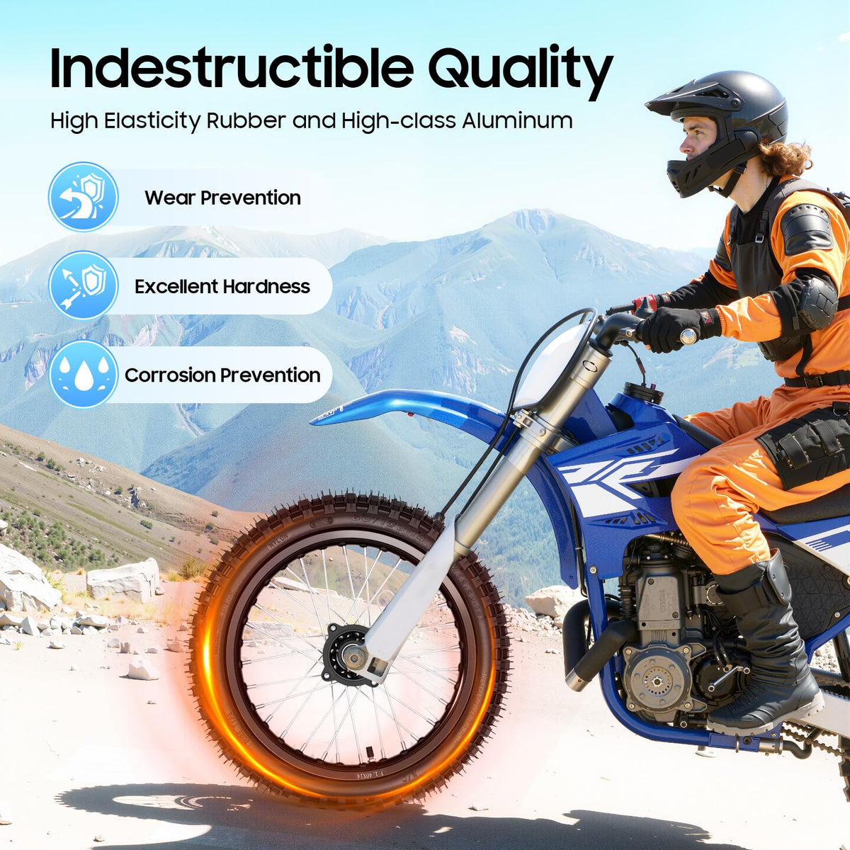 INPAITOO 14" / 12" Wheels Kit, 60/100-14 and 80/100-12 Wheel Tire and Rim Kit, Disc Brake Wheel Tires Rim With 15mm Bearing for Off Road Dirt Pit Bike