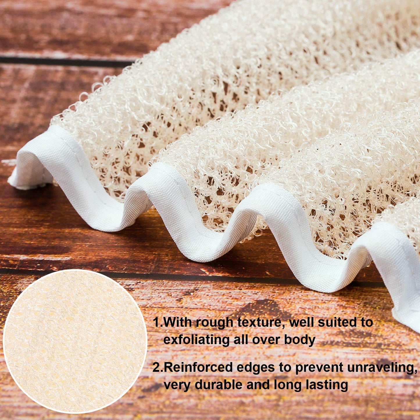 Tatuo 15 Packs Exfoliating Face Body Wash Cloths Towel Two Side Soft Weave Bath Cloth Exfoliating Scrubbing Massage Bath Towel for Women and Man(White Edge)