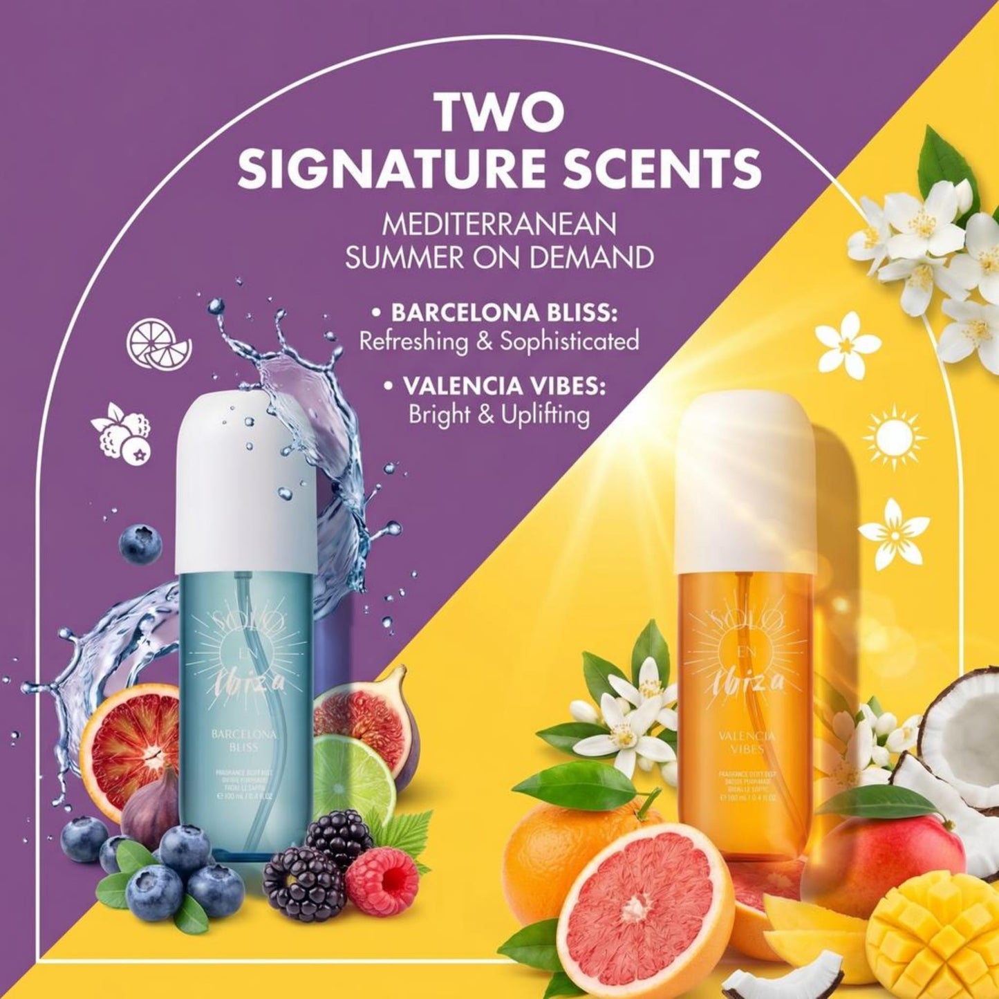 Solo En Ibeza Fragrance Set Mini | Bum Bum Cream & Body Mist Set | Fragrance Gift Set for Women | Travel Size Lotion & Spray Kit | Rio de Janeiro Perfume
