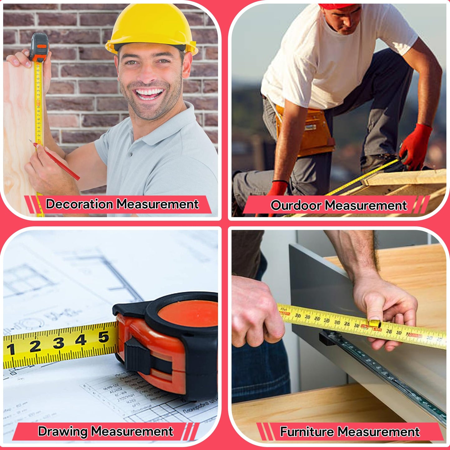 GOSSBY Dad Measuring Tape - Father's Day, Birthday, Christmas, Tool Gift for Dad from Daughter, Son, Kids - Stocking, Basket Stuffers - 25ft Tape Measure for Woodworking, Carpenter, Men