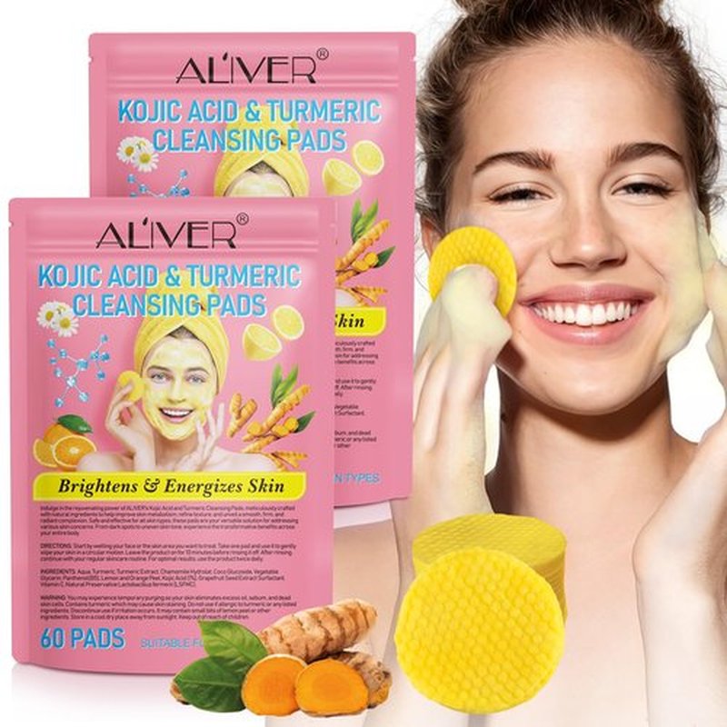 Turmeric Cleansing Pads for Dark Spots,Turmeric Face Scrub Pads,Turmeric Cleansing Pads,Turmeric Exfoliation Cleansing Pads,Turmeric Pads for Face Dark Spots(120 PCS)
