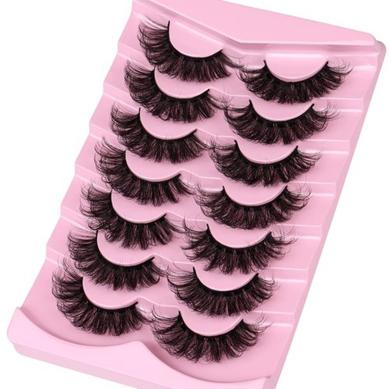 JIMIRE Lashes Mink Fluffy Dramatic Wispy False Eyelashes 20MM 6D Volume Crossed Strip D Curl Eye Pestañas Thick Soft Fake 7 Pairs Pack