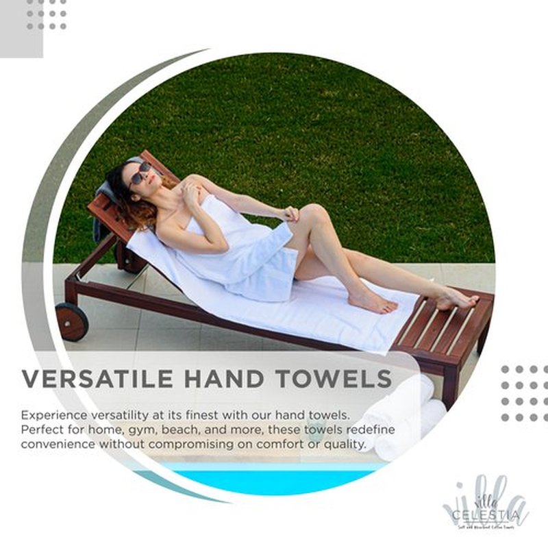 100% Combed Cotton Bathroom Towel Set of 6- 2 Bath Towels, 2 Hand Towels, 2 Wash Cloths, Sustainable, Soft, Highly Absorbent 6 Piece Cotton Bath Towel Set Ideal for Hotels, Spa, Bathroom, Dorm, White