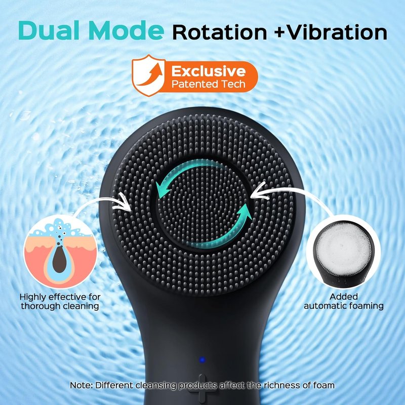 COSLUS Face Scrubber - 2-in-1 Silicone Electric Cleansing Brush | Waterproof Exfoliator for Men & Women