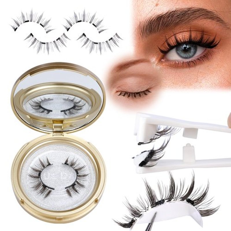 JIMIRE Magnetic Eyelashes Magnetic Lashes without Eyeliner Reusable Comfortable Magnetic Eyelashes with Applicator No Glue No Eyeliner Needed Wispy Magnetic Lashes Natural Look