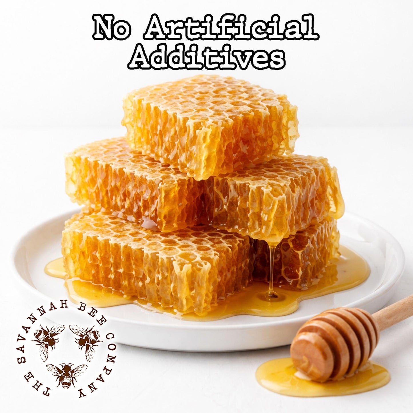 Savannah Bee Company Raw Honeycomb 3.17 oz – Mini Honeycomb for Picnics, Cheese Boards & On‑the‑Go Snacking