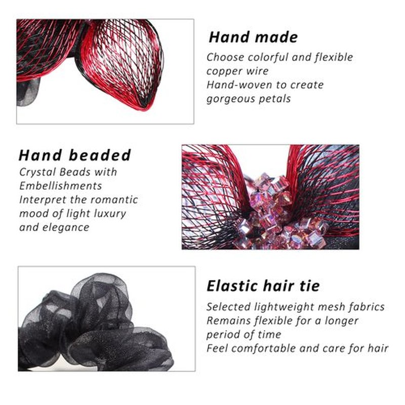 Mistofu DIY Copper Wire Metal Hand-woven Silk Satin Scrunchies - Elegant Hair Accessories and Gifts for Women & Girls