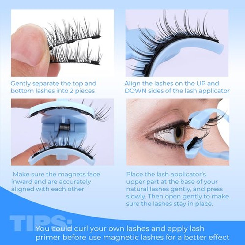 Magnetic Eyelashes with Applicator Upgraded Magnetic Lashes Wispy Magnetic Eyelashes Natural Look Reusable Soft Magnetic Lashes with Applicator No Glue No Eyeliner Needed Lashes by JIMIRE