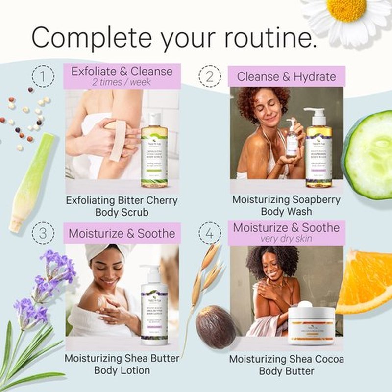 Tree to Tub Lavender Shea Butter Body Lotion for Dry Skin - Moisturizing Sensitive Skin Lotion for Women & Men, Vegan Body Moisturizer w/Organic Aloe Vera, Cocoa Butter, All Natural Colloidal Oatmeal
