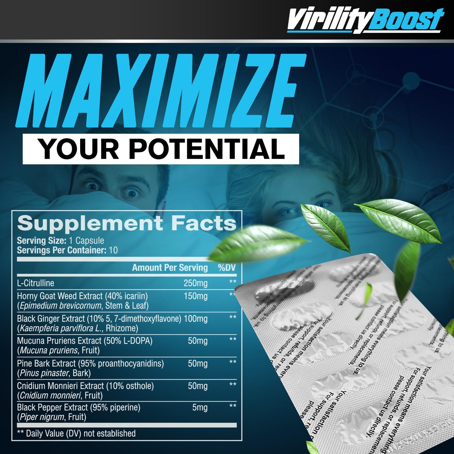 VirilityBoost Maximise Stamina, Energy & Endurance – Male Performance Supplement – Vitality & Stamina Support