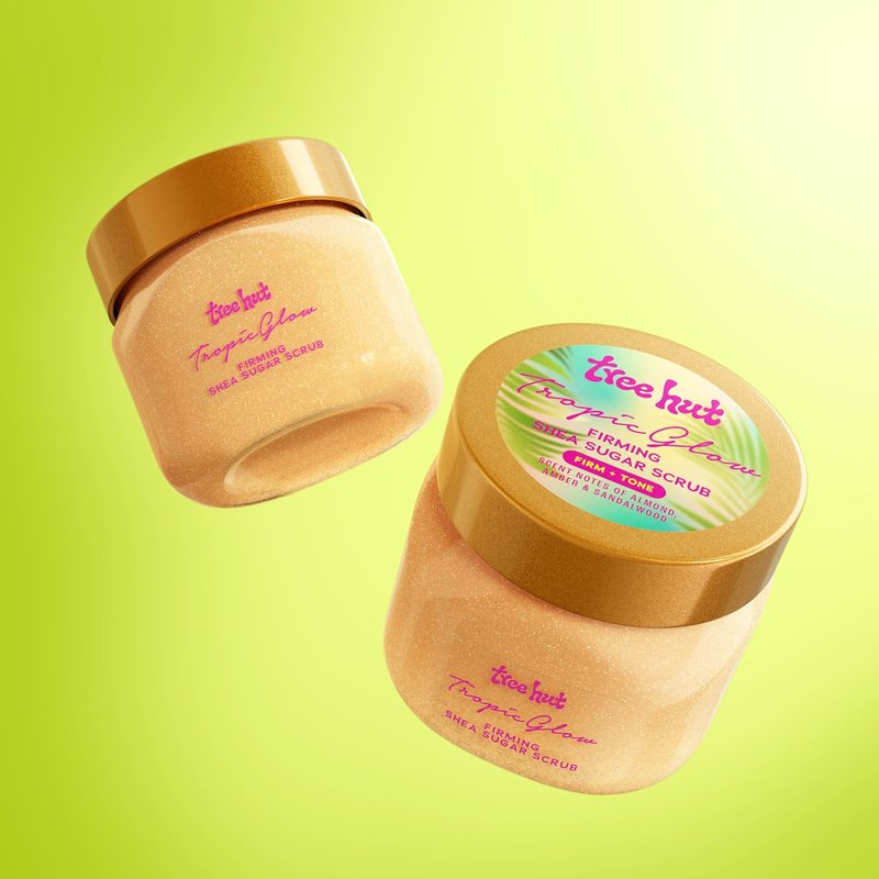 Tree Hut Mini Tropic Glow Shea Sugar Scrub - Exfoliating & Hydrating Body Scrub for Smooth Skin | Vegan, 3.4 oz