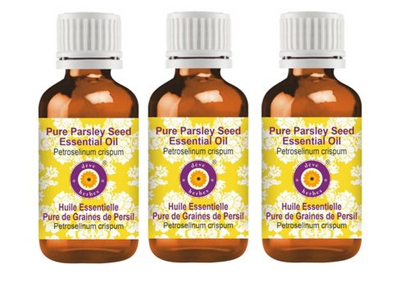 Deve Herbes Pure Parsley Seed Essential Oil (Petroselinum crispum) Steam Distilled (Pack of Three) 100ml X 3 (10 oz)