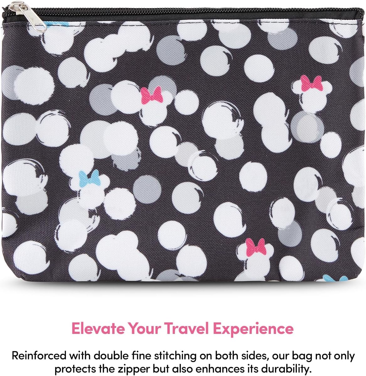 Mickey Mouse Travel Cosmetic Case Set - 3-Piece Makeup Organizer for Kids & Adults