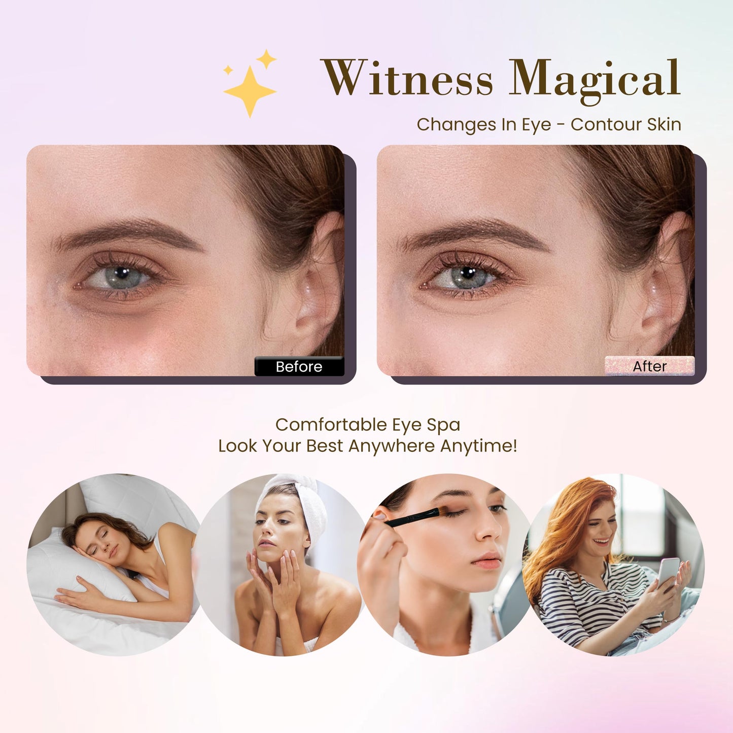 Yargkos 32 Pairs Pink Under Eye Patches, Rose Cooling Hydrating Eye Mask for Dark Circles Puffiness Puffy Eyes, Anti Wrinkle Collagen Undereye Pad, 32 Sets Women Travel Beauty Skincare Face Gel