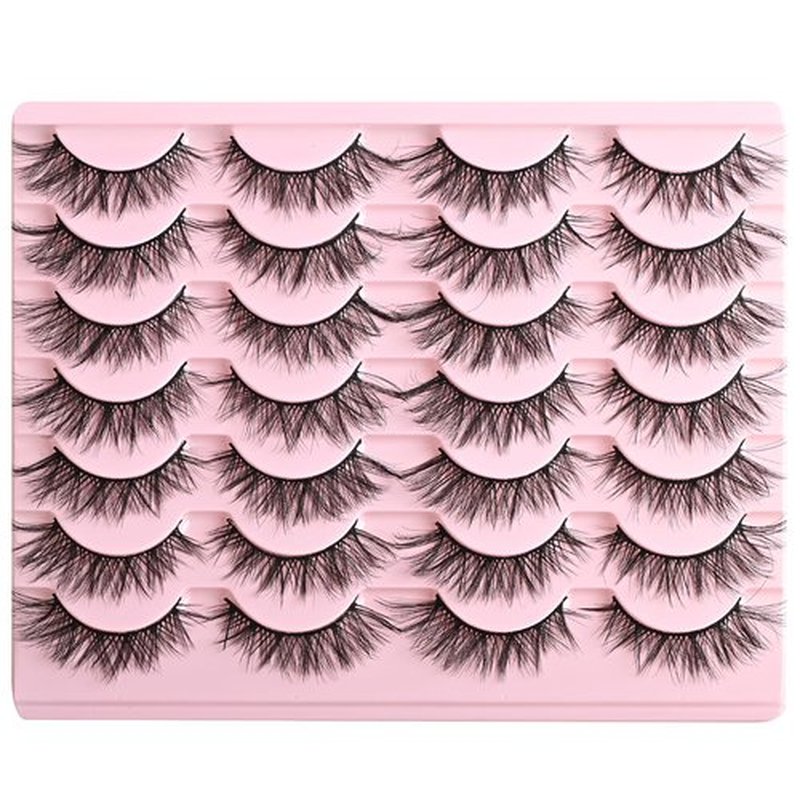 FARRED Cat Eye Lashes Natural False Eyelashes 14 Pairs Wispy Lashes Pack Short Strip Lash Fake Eyelash Mink Lashes Small Full pestañas Set (F21 | 8-14mm)