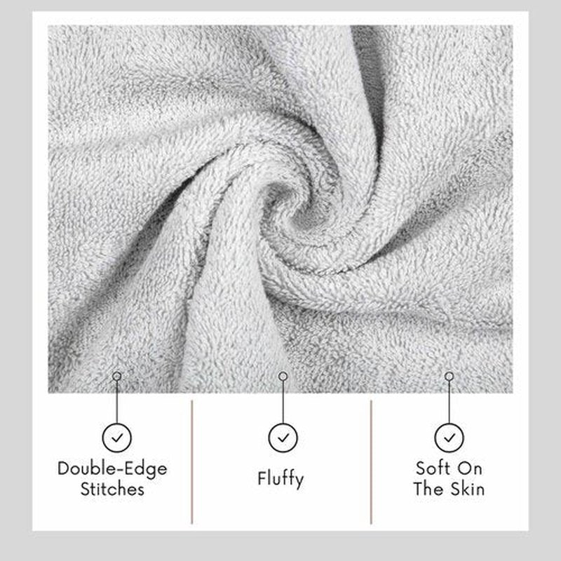 TEXTILOM Washcloths for Body and Face – Hotel and Spa Quality & Soft & Absorbent & Quick Dry Wash Cloths for Your Body – 100% Turkish Cotton Wash Clothes Towel Set of 4 (13 x 13 inches) - Light Grey