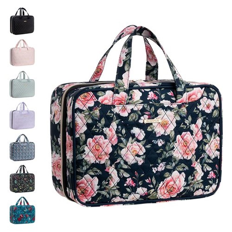 Everfun Hanging Travel Toiletry Bag for Women Traveling With Leakproof Compartment Makeup Cosmetic Organizer Dopp Kit Travel Accessories Essentials Must Have