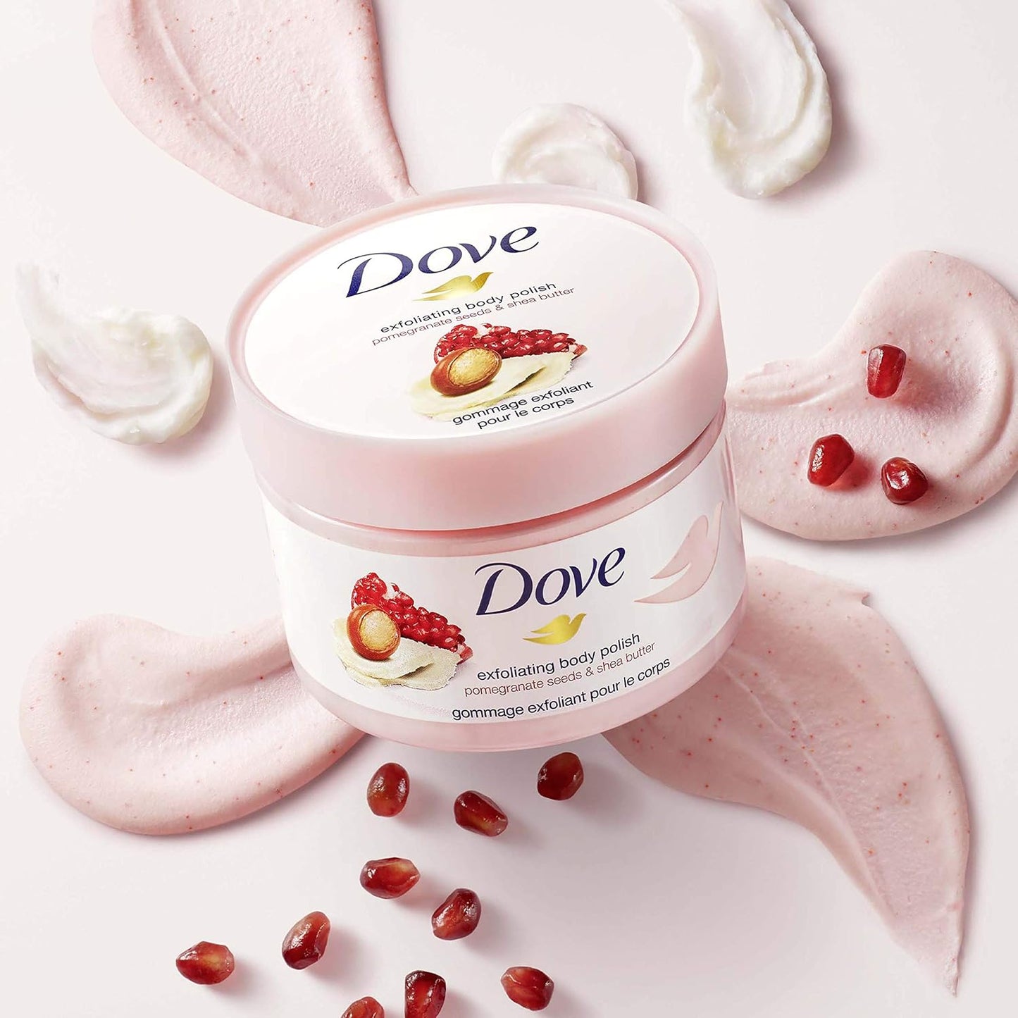 Dove Exfoliating Body Polish Scrub with Almond & Mango Butter - 10.5 oz (4 Count) for Dry Skin