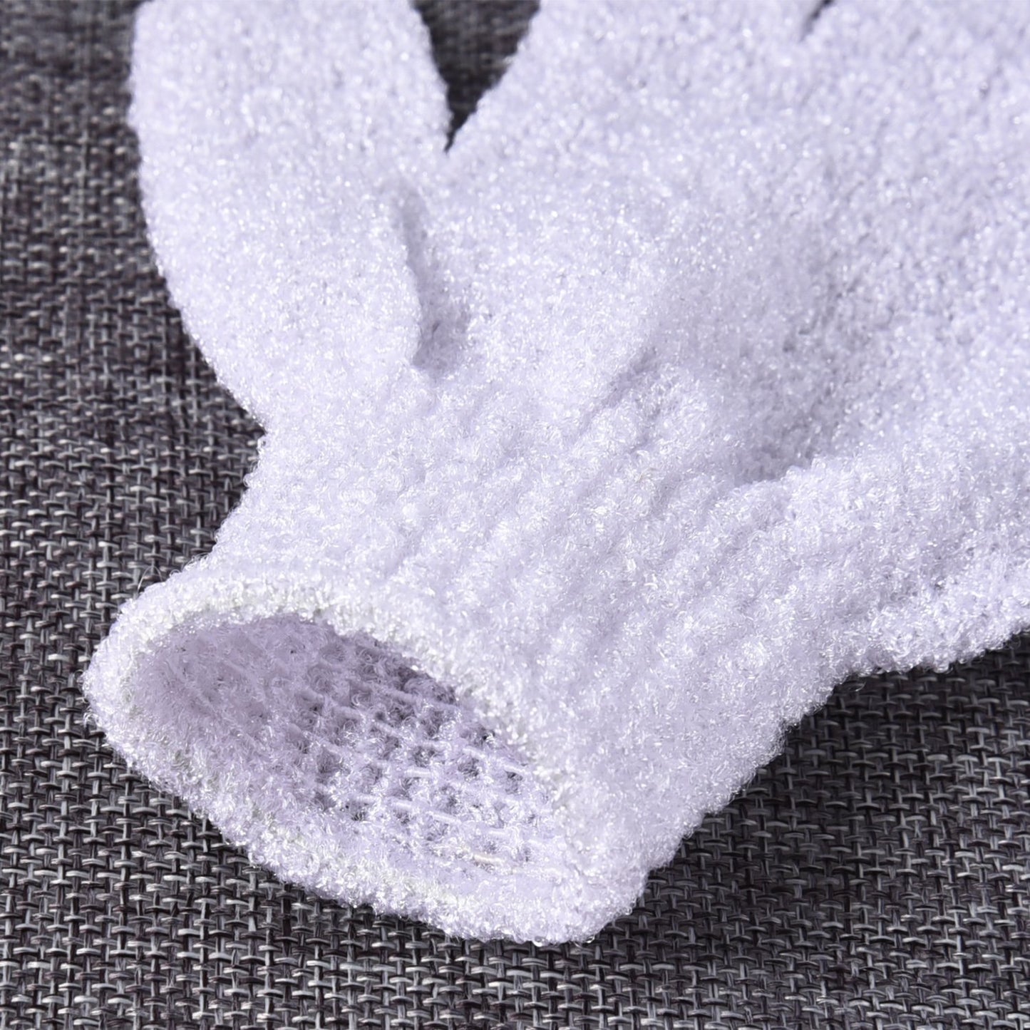 Hotop 4 Pairs Shower Gloves Scrubbing Gloves Dual-Sided Exfoliating Glove Body Bath Scrubs, White