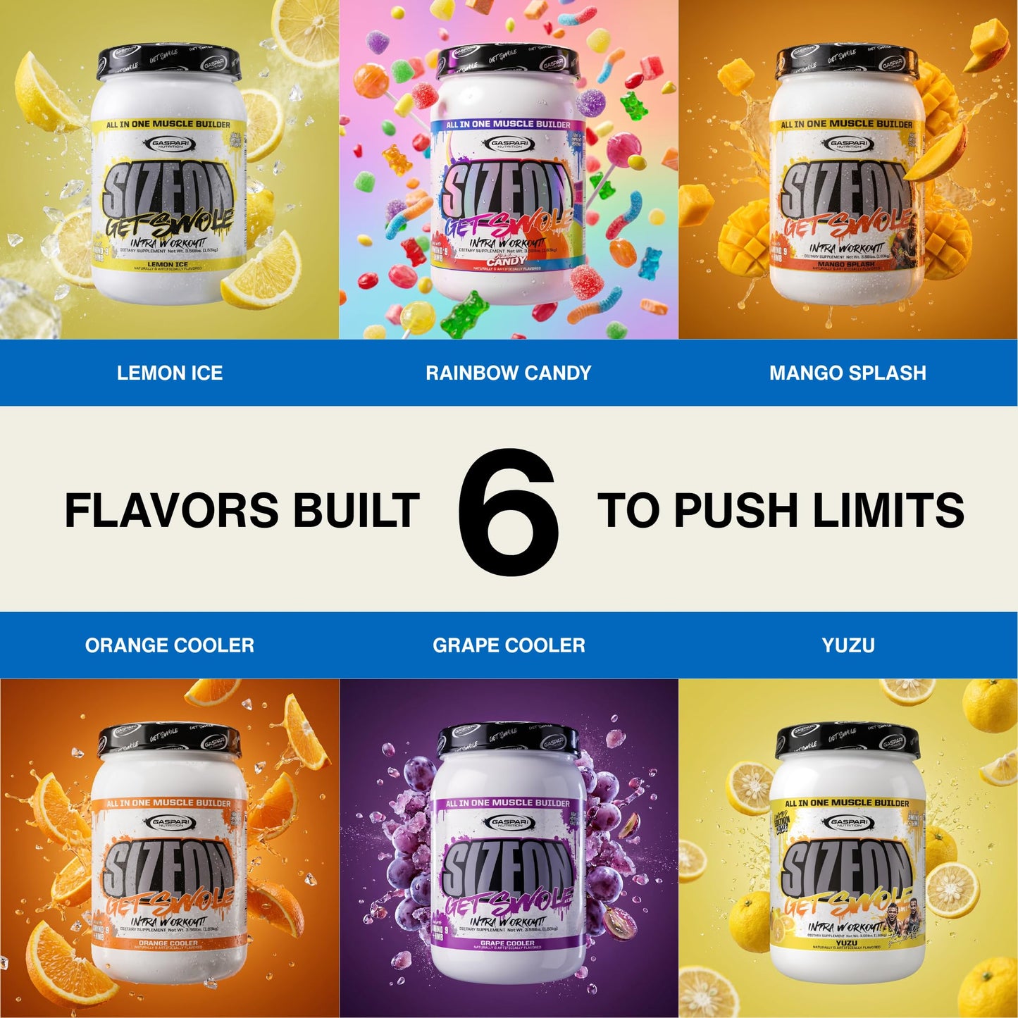 Gaspari Nutrition SizeOn Intra Workout, Whey Protein Powder, The Ultimate Hybrid Intra-Workout Amino Acid & Creatine Formula, Increased Muscle Volume & Recovery (3.59 Pounds, Lemon Ice)