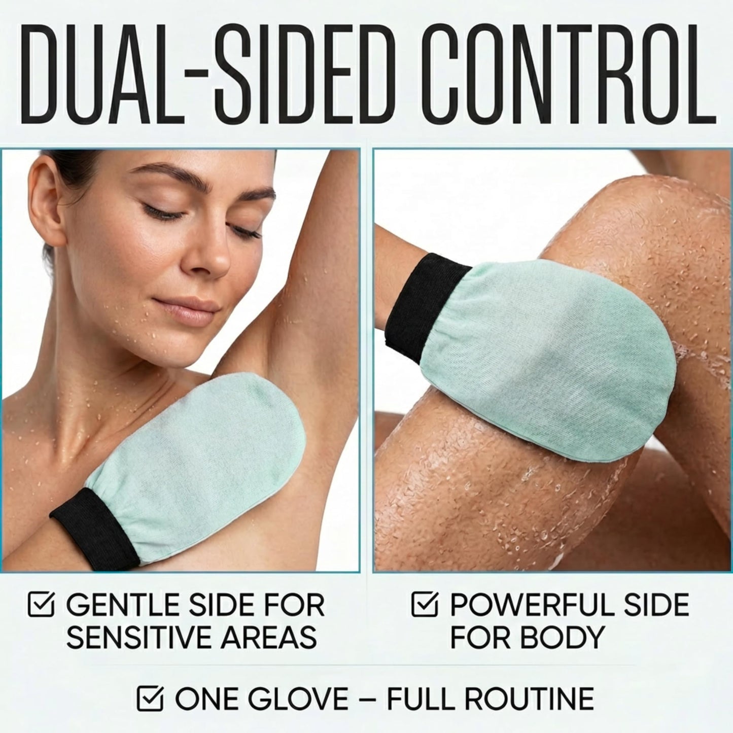 Korean Exfoliating Glove for Shower – Deep Body Scrubber & Face Exfoliator – Shower Gloves – Tan Remover Washcloth, Smooth Skin & Body Exfoliating Mitt – Loofah Wash Cloth Alternative (Pack of 1)