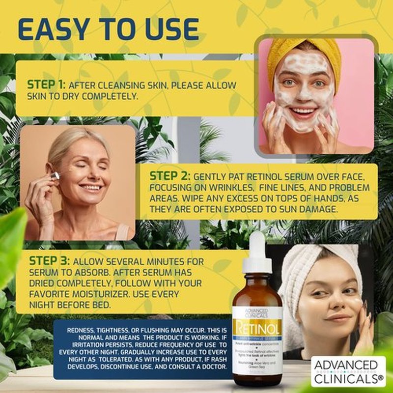 Advanced Clinicals - Retinol Serum For Face, Firming Collagen Serum, Vitamin C Serum Skincare Set, 1.75 Fl Oz, 3pc Set