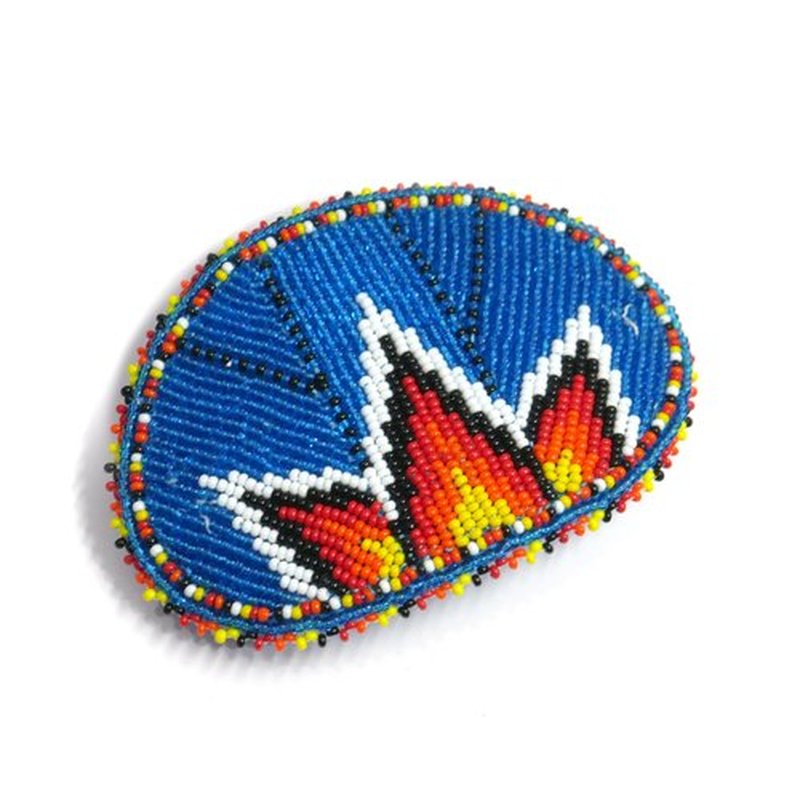 Beaded Hair Clips Native American Style Handmade Collection (Trans Blue (Geometric))