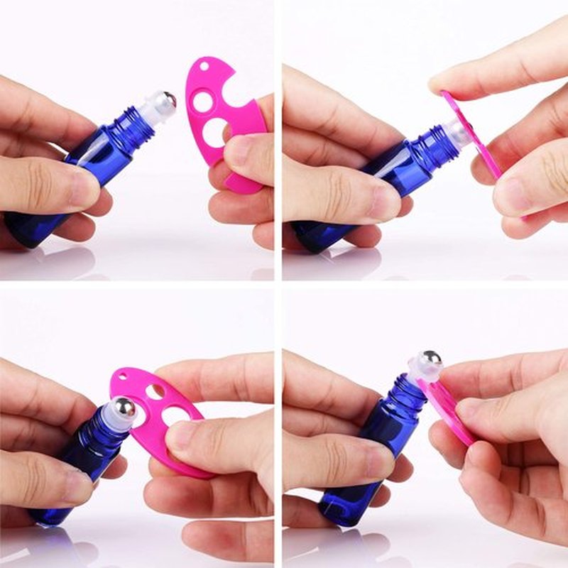 inice 24 Pack,10ml Roller Bottles for Essential Oils Cobalt Blue Glass Stainless Steel Roll On Ball Bottles for Travel