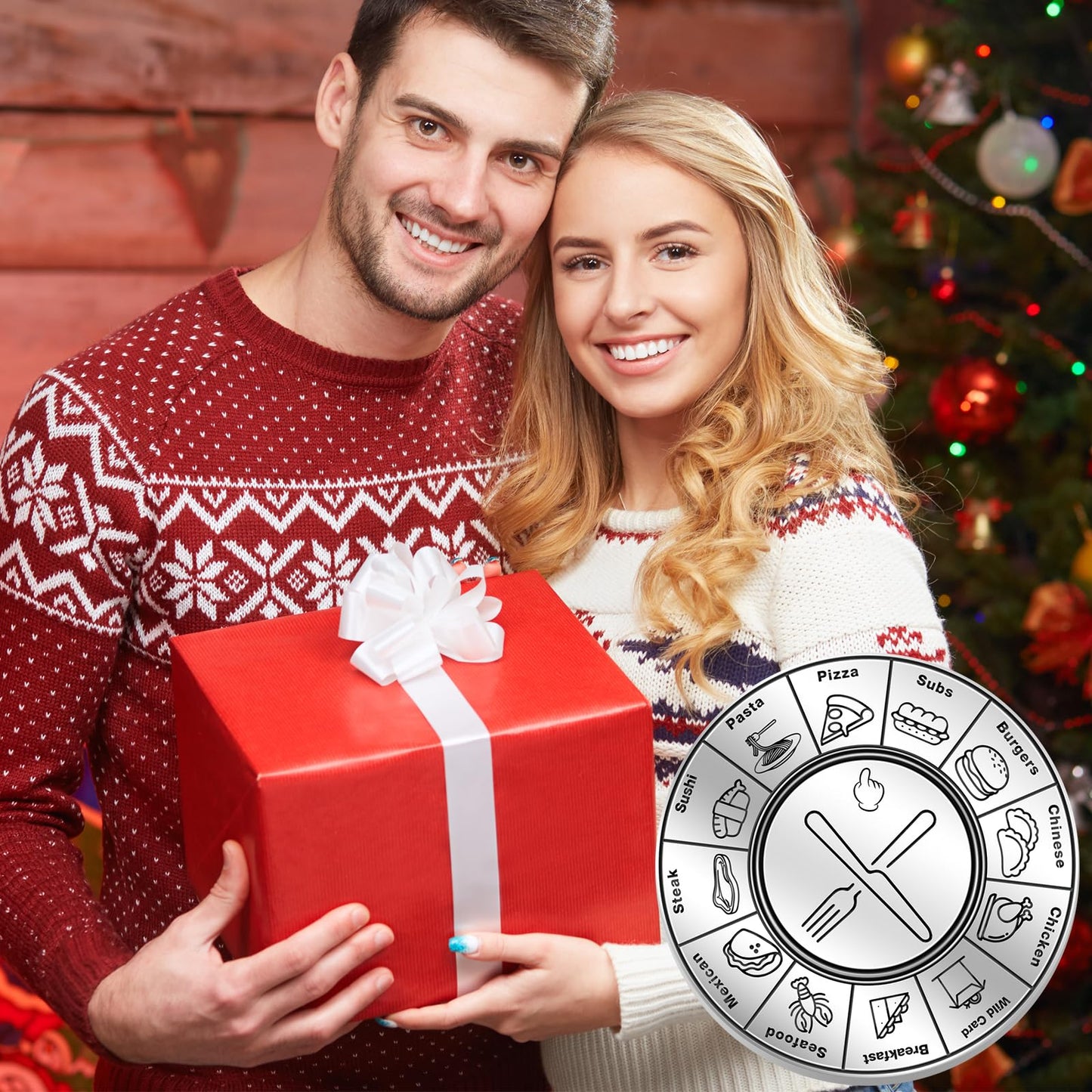 Fathers Day Dad Gifts Steel Turntable Selection Date Night Food Choice Gifts for Men Dad Husband Boyfriend Grandpa from Daughter Son Wife for Fathers Day Birthday Christmas Wedding Anniversary Present