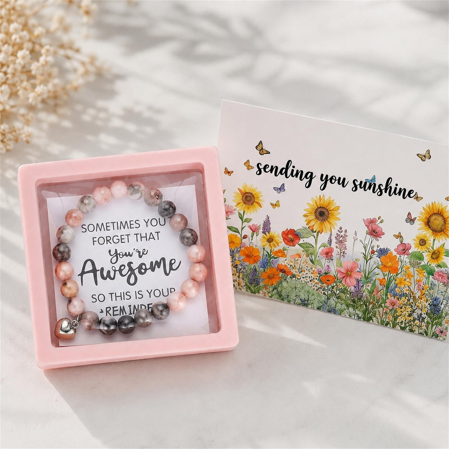 Ebzoyor Birthday Gifts for Women, Sending Sunshine Sunflower Care Package Gift Basket, 10 Pcs Get Well Soon Self Care Gift Box for Her with Blanket, Thinking of You Gifts for Mom Wife Sister Friend