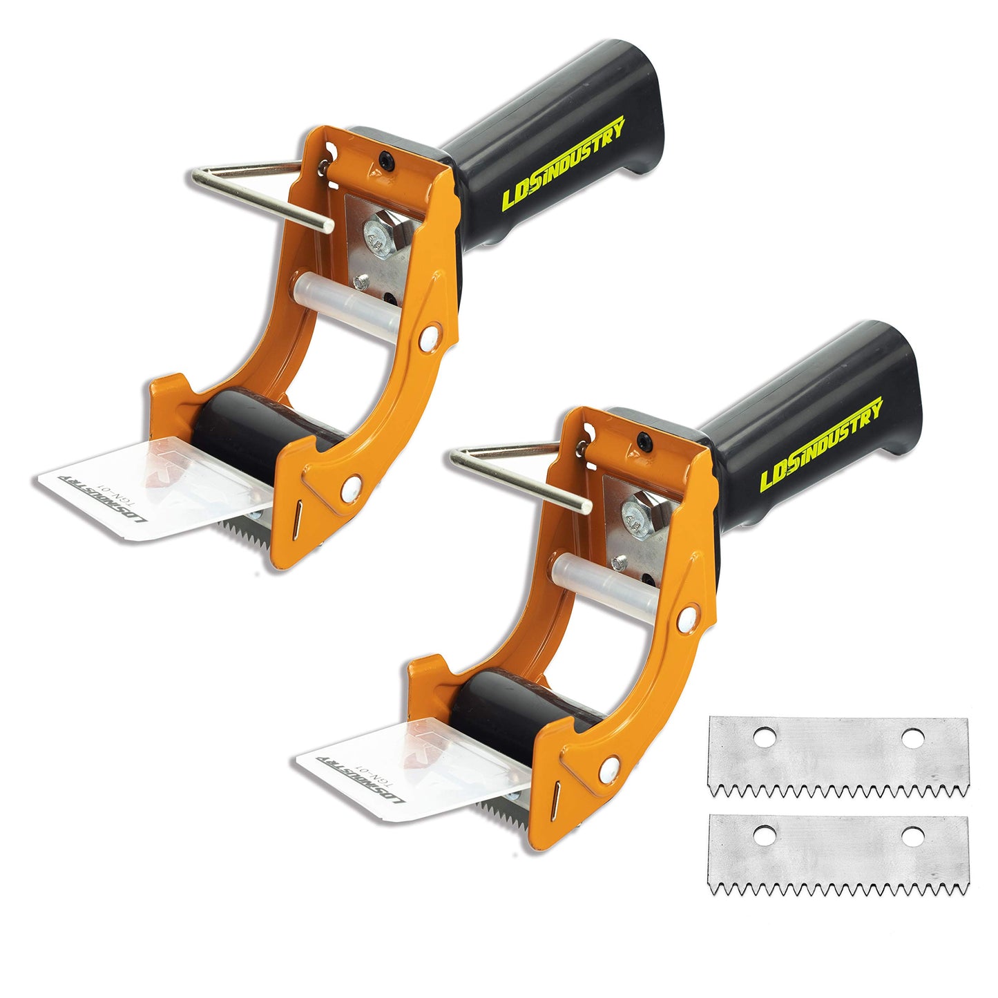 2 Pcs Rapid-Replace Packing Tape Dispenser Guns with Extra Blade, 2 in (50mm) Lightweight Ergonomic Industrial Handheld Heavy Duty Tape Cutter for Carton, Packaging and Box Sealing, LDS Industry