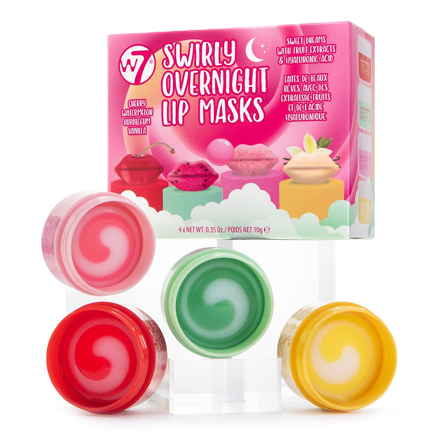W7 Sweet Dreams Overnight Lip Mask Gift Set - Lip Treatment with Aloe Vera & Vitamin E - Mini Lip Treatments - Stocking Stuffer