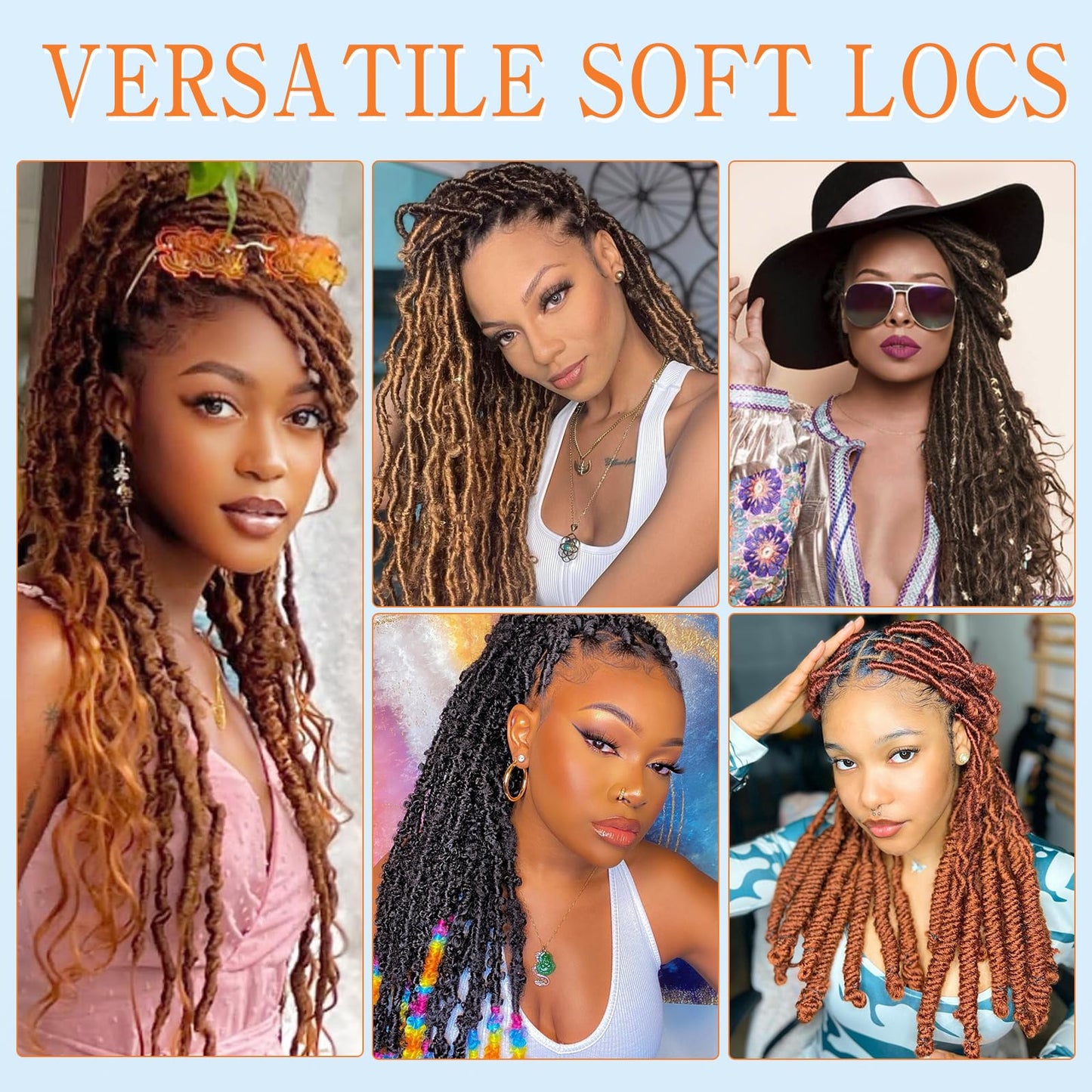 Soft Locs Crochet Hair 10 Inch 7 Packs Short Faux Locs Crochet Hair Pre Looped Crochet Locs for Black Women Butterfly Loc Hair(10inch,7packs,1B/27)