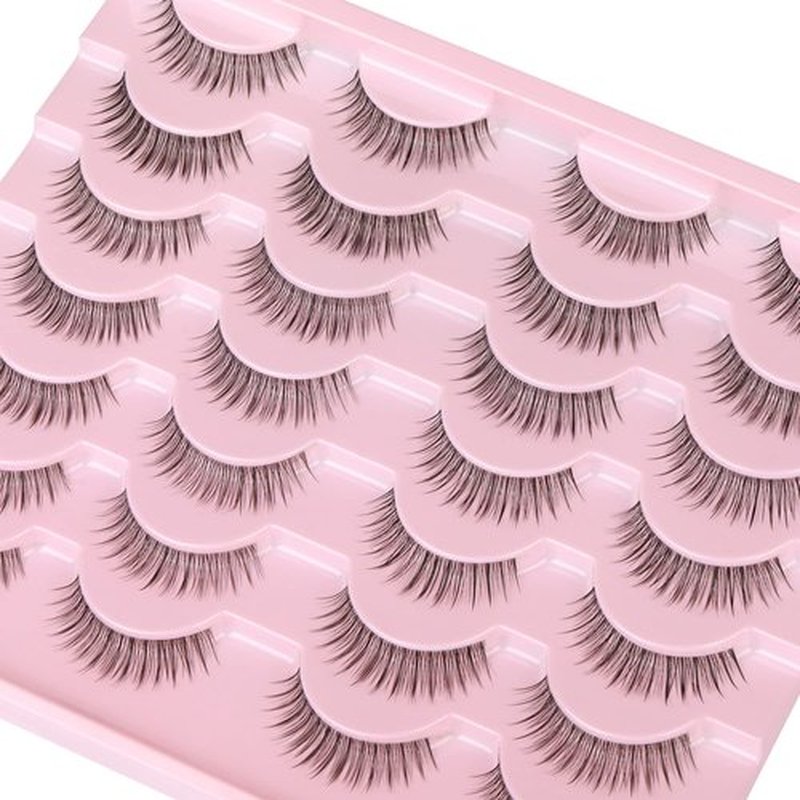 Kiromiro Eyelashes Wispy 10mm False Lashes Natural Look Fluffy 3D Mink Lashes Short Strip Lashes Pack