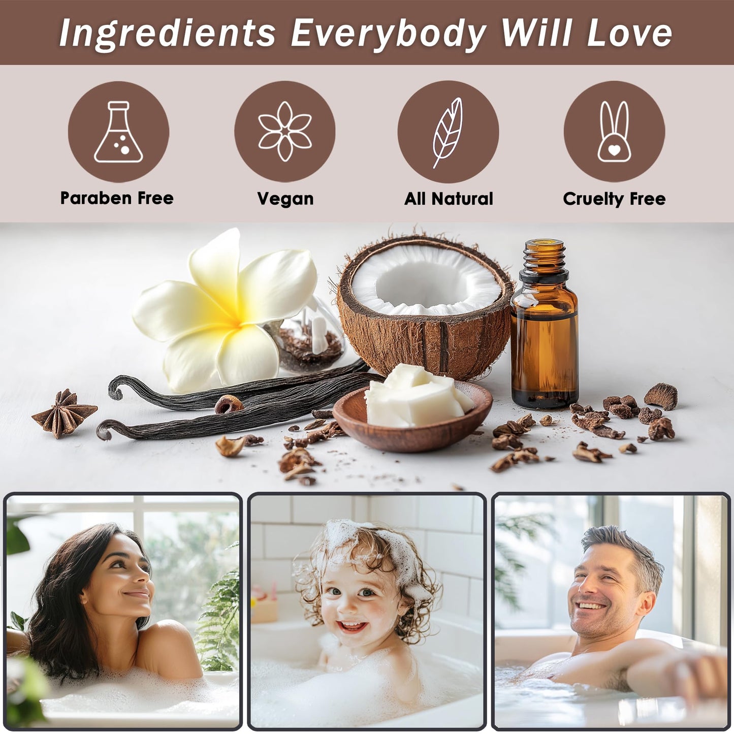 Aqua Elegante Bath Basket For Women - Deluxe Spa Set with Wash, Bubble Bath, Lotion, Salts, Body Scrub, Towel, Shower Puff, Bathbombs, Reusable Basket, Gifts for Mom, Wife, Her - Coconut & Vanilla