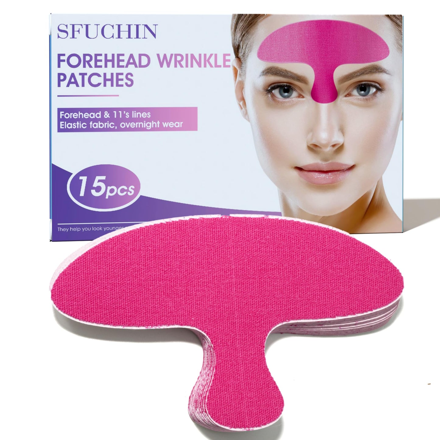 Forehead Wrinkle Patches Overnight, SFUCHIN 15 PCS T Zone Lifting Multi Point Support Facial Patches, Full Coverage for Forehead Wrinkles & 11 Lines, Anti Wrinkle Treatment for Smooth Fine Lines
