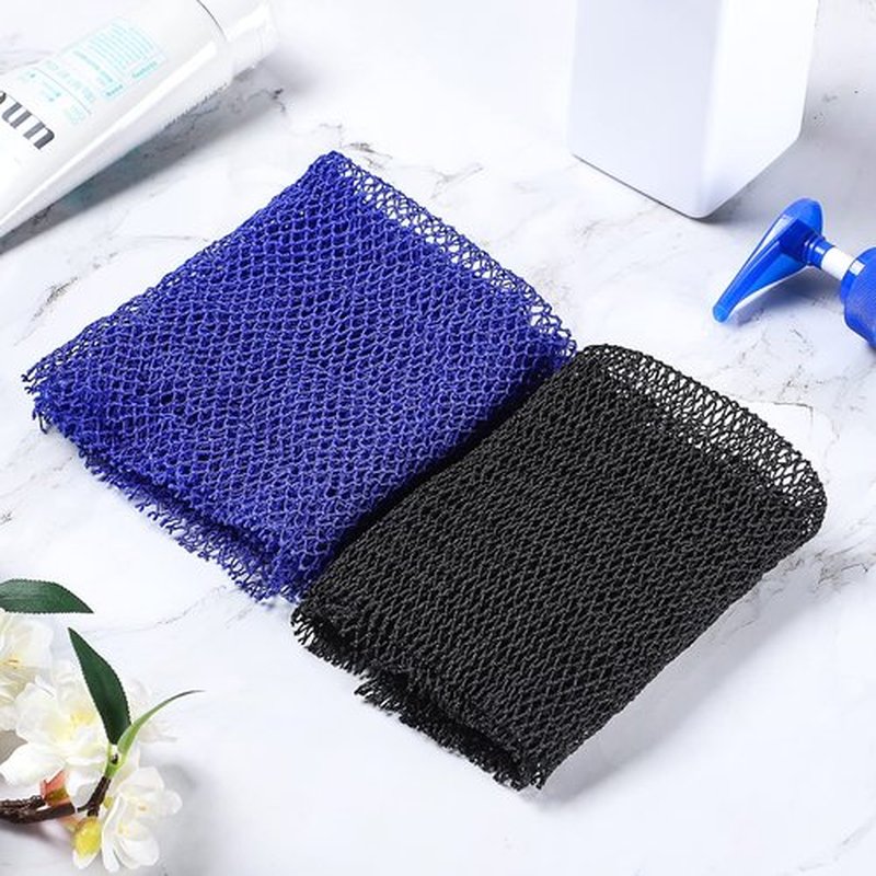 African Net Long Bath Net Sponge,JASSINS Bathing Body Exfoliating Shower Body Back Scrubber Skin Smoother,Stretch Length to 66 INCH (Black)