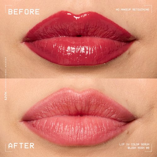 NYX PROFESSIONAL MAKEUP Lip IV Hydrating Gloss Serum, Lip Stain with 12HR Hydration - Blush Rush (Pink Lip Gloss)