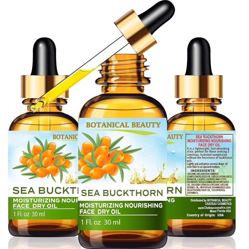 Sea Buckthorn Face Oil - 100% Natural Moisturizing & Nourishing Blend | 1 Fl Oz (30 ml)