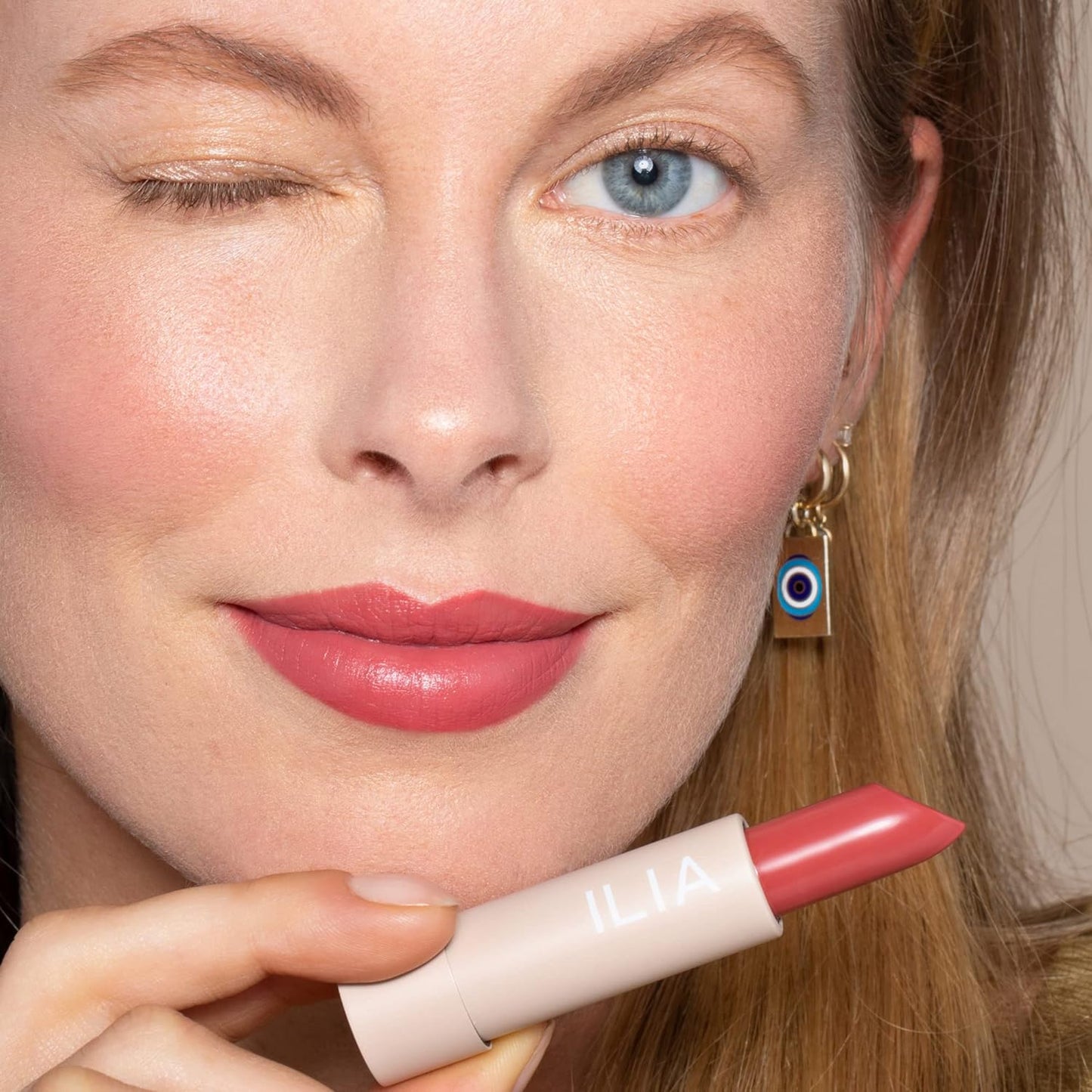 ILIA - Color Block Lipstick | Non-Toxic, Vegan, Cruelty-Free, Hydrating + Long Lasting, No Budge Color with Full Coverage (Amberlight (French Nude With Neutral Undertones), 0.14 oz | 4 g)