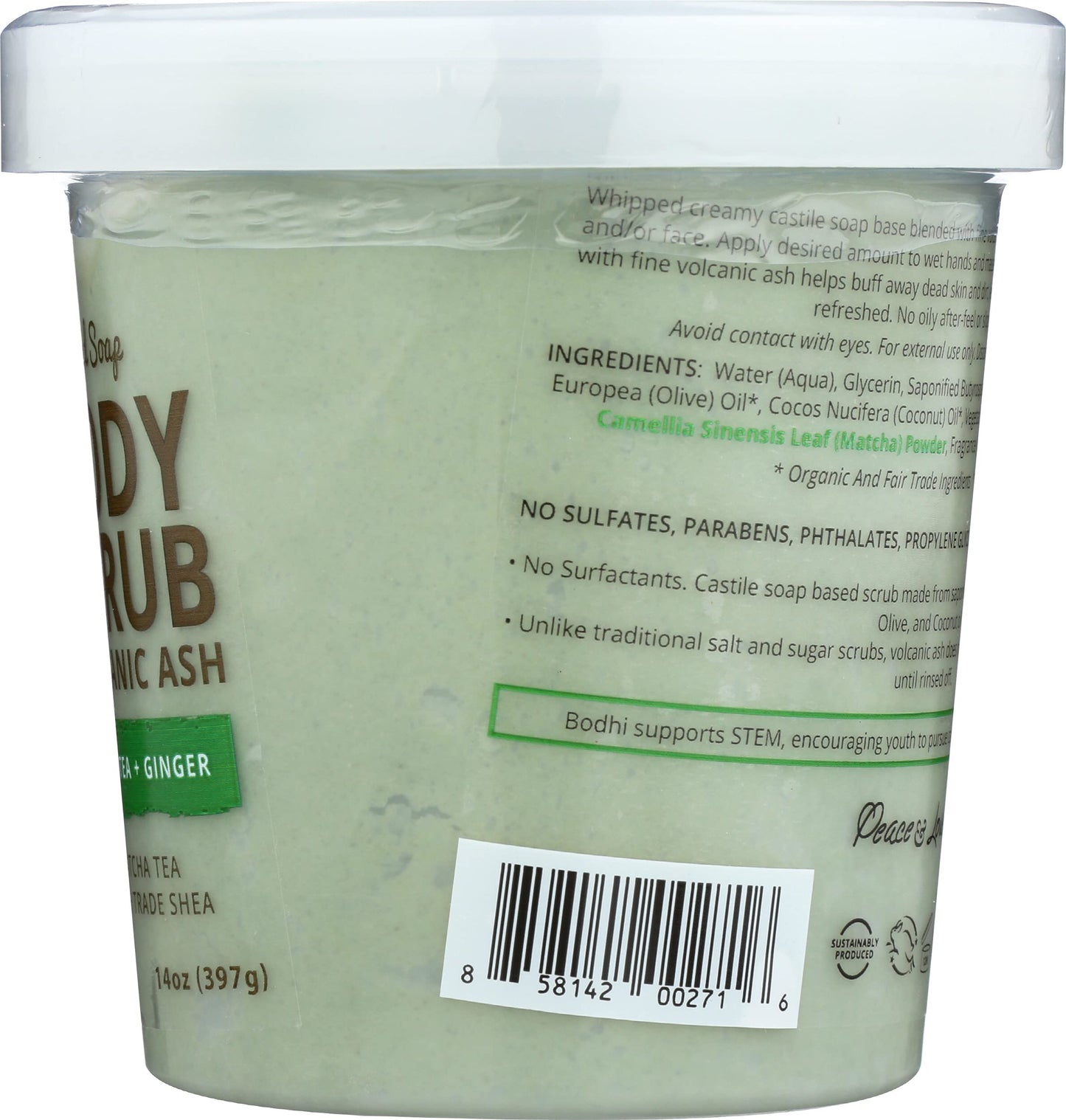 BODHI HANDMADE SOAP White Tea Ginger Whipped Soap, 14 OZ
