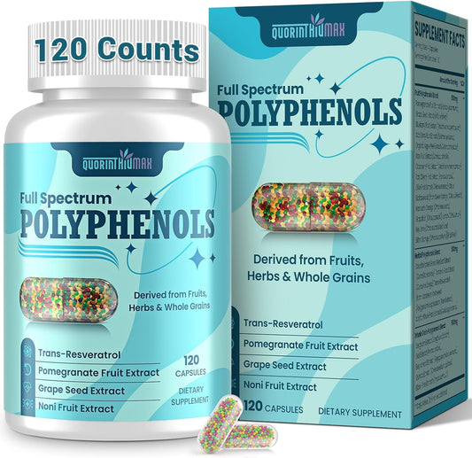 Polyphenols Supplement 1500mg - Full Spectrum Antioxidant Complex with Resveratrol & Green Tea | 120 Count